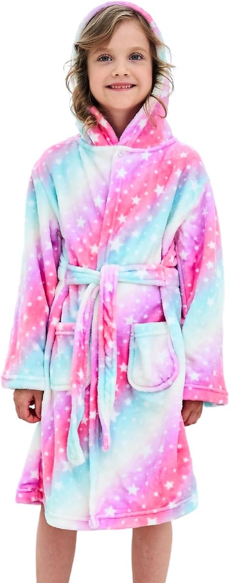 Zachte Badjas met Capuchon Fleece Badjas Nachtkleding Kinderen