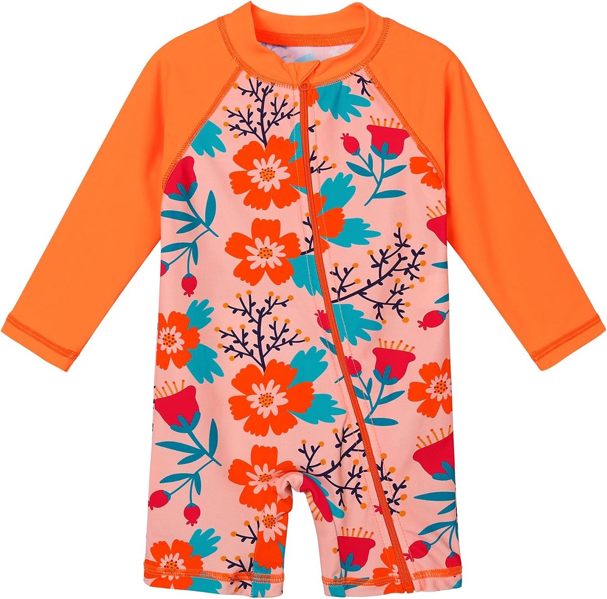 UV-bestendig badpak met lange mouwen voor meisjes van 0 maanden tot 6 jaar