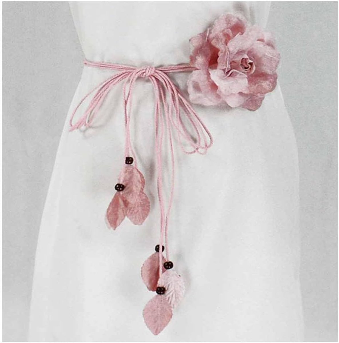 Bloemenriem voor dames, chiffon, bloem, bruidsriem, verstelbare kwast, riem, geweven riem, bloemenkrans, vintage tailleriem, heupriem, decoratie voor festival, party, bruiloft, strand, 150 cm