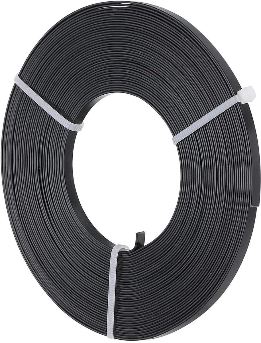 Draad, plat, geanodiseerde aluminiumdraad, 20 gauge, 5 mm breed, voor het maken van sieraden, zwart