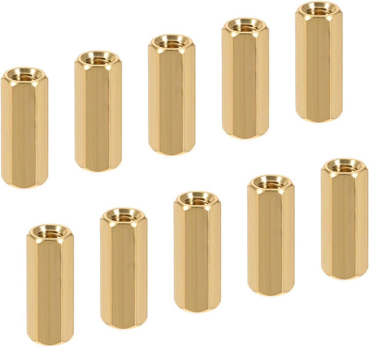 10 stuks M5 spacers, messing Hex PCB afstandhouders moeren, houden hoogte consistent, geweldig voor moederbord, printplaat, elektronica (gouden toon, 20mm)