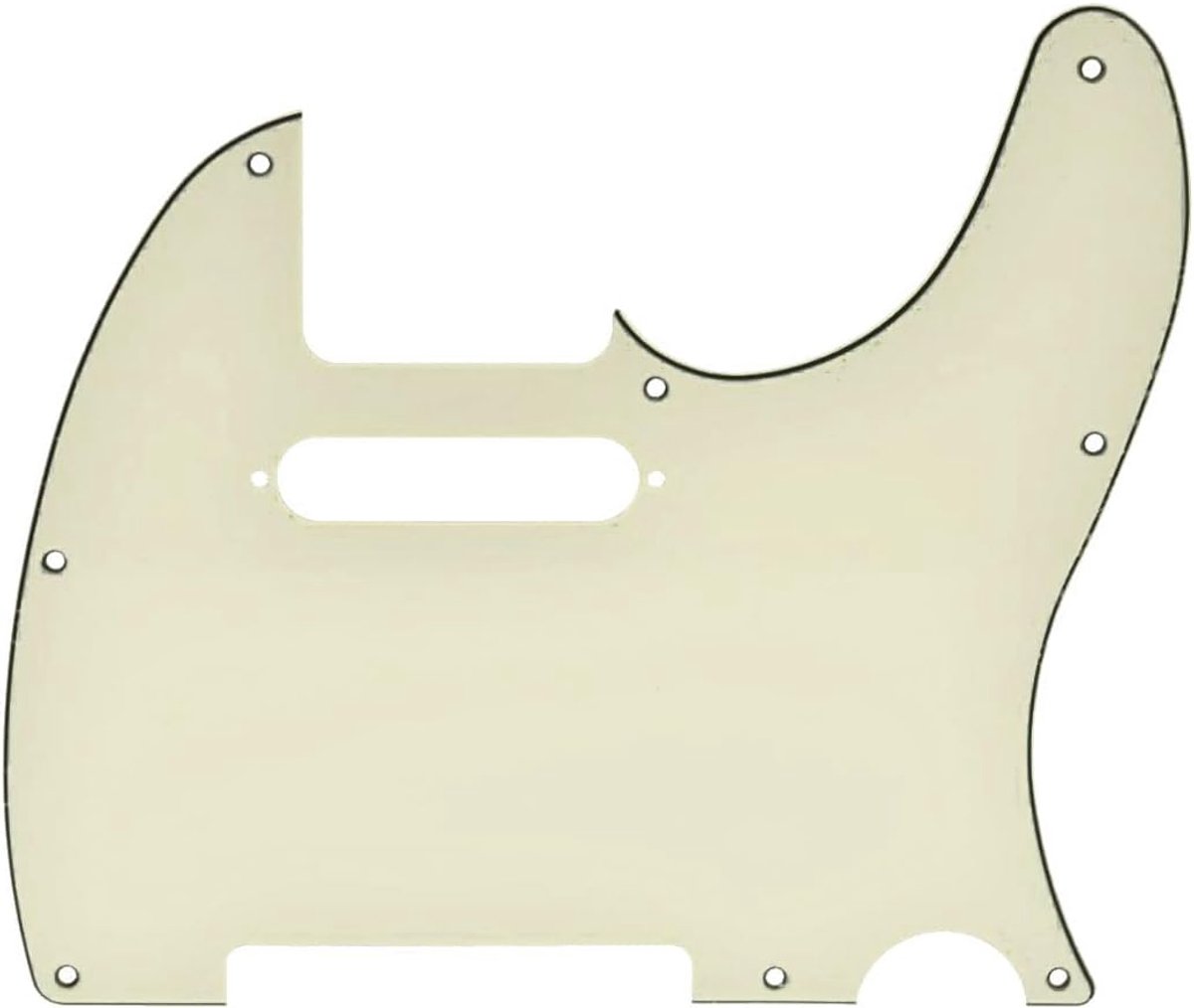 8-gats slagplaat Tele-stijl TL slagplaatbeschermer met schroefgaten voor pick-up voor Tele/Telecaster Aged White 3-laags