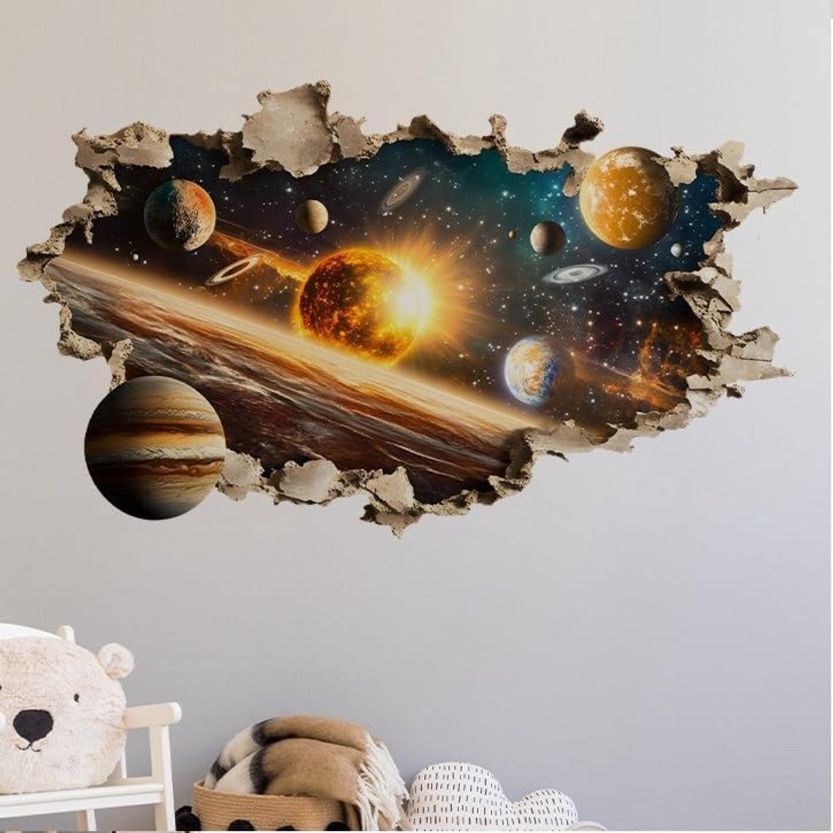 Muursticker 3D Muursticker Universum Vloersticker Muursticker Galaxie Muurschildering Hemellichaam Kinderkamer Woonkamer Babykamer Slaapkamer Muurdecoratie (Universum)