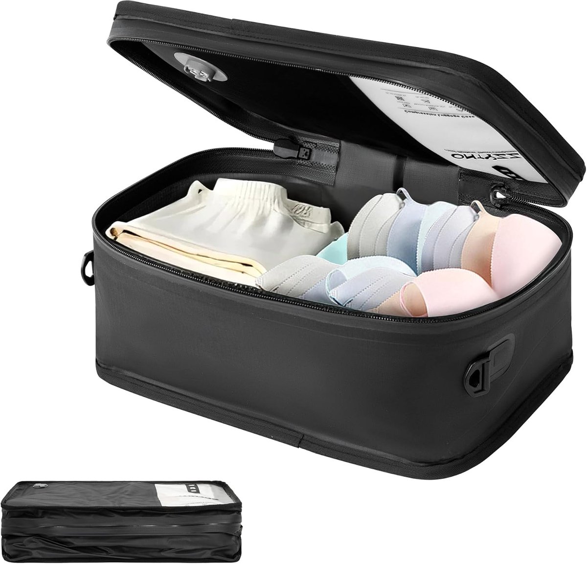 Vacuüm opbergzakken voor kleding herbruikbare TPU ruimtebesparende zakken voor reizen met IP67 rits waterdichte verpakking organisatoren verpakking kubussen voor zakenreizen