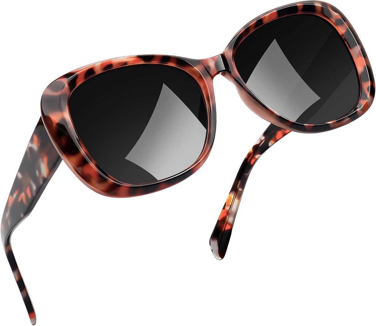 Oversized Acetaat Zonnebril Gepolariseerd UV400 voor Dames | UV400-Bescherming Trendy Vlindertinten Zonnebrillen voor Vrouwen en Autorijden