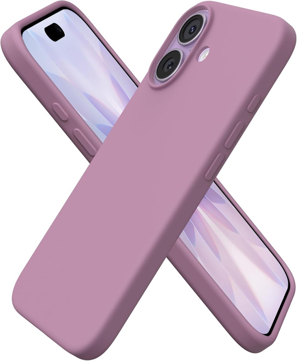 Compatibel met iPhone 17 Hoesje 6,3, Slank Vloeibaar Siliconen 3 Lagen Volledig Bedekte Zachte Gel Rubber Telefoonhoes Beschermhoes 6,3 Inch, Lila Paars