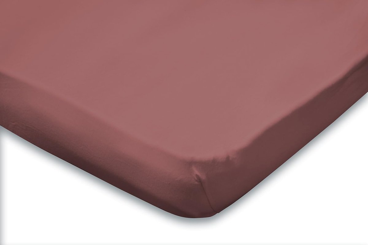 Hoeslaken Jersey Katoen Stretch - rose 90x210/220-100x200cm