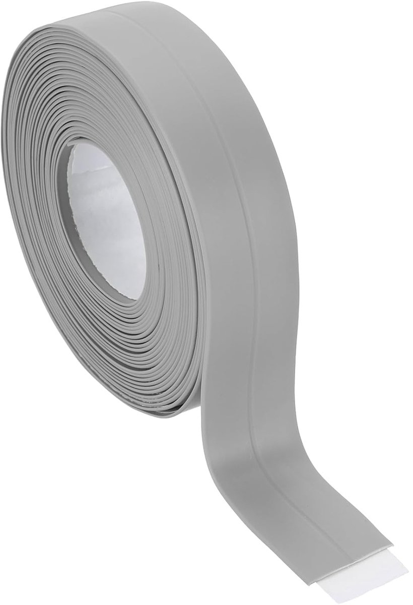 1" x 4 ft afdichtingstape, pvc-afdichtingsstrip, waterdicht zelfklevend plakband, randbescherming voor accessoires badkamer keuken vloer, grijs