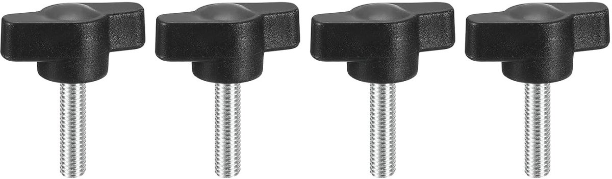 4 stuks vleugelschroeven M5 x 20 mm, kartelschroef stergreepmoer met handvat, sterkopschroef klemknop voor gereedschapsmachine aandraaien apparaten instrument