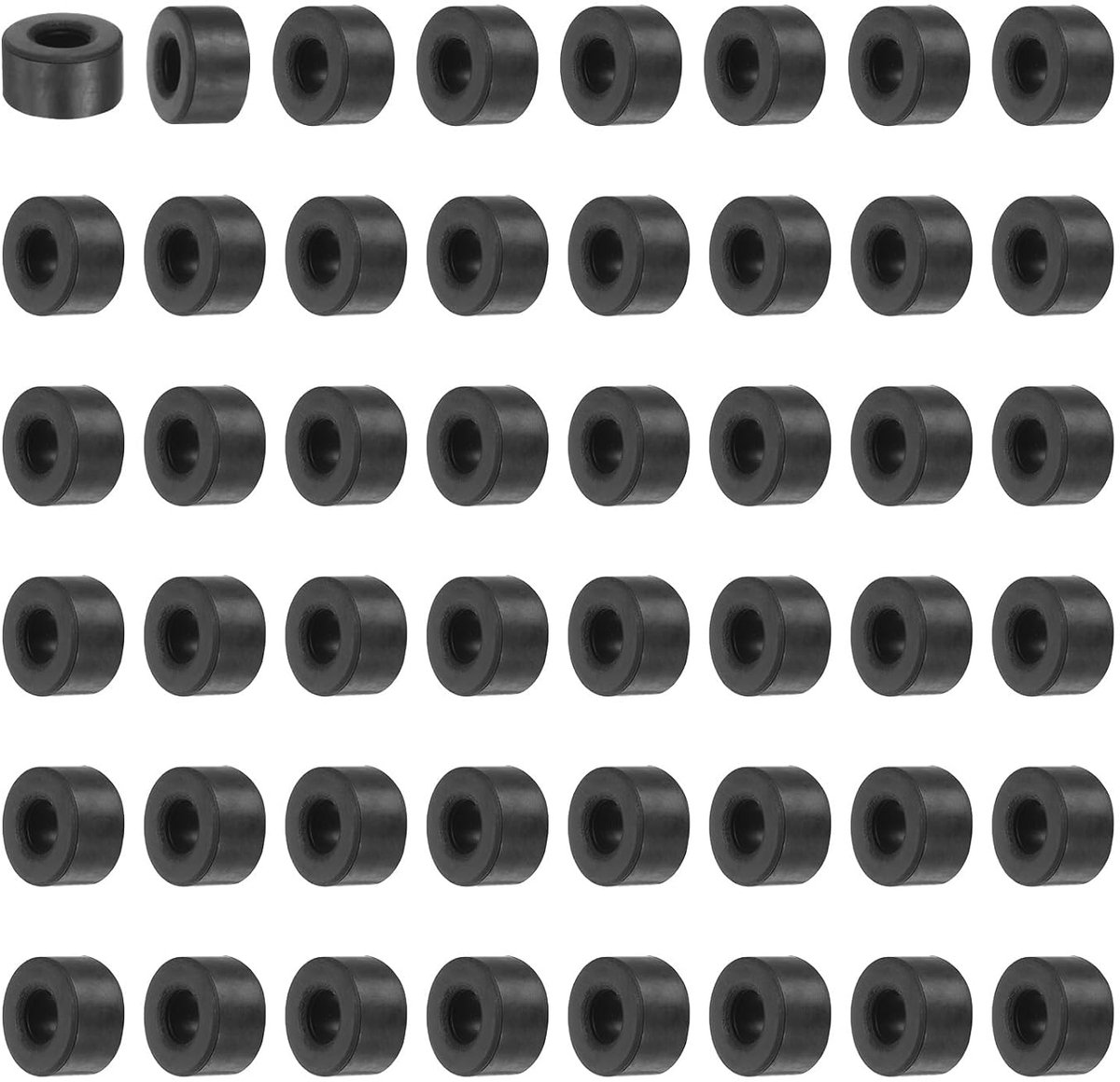 84 stuks rubber onderlegringen rubber spacers afstandshulzen 12mm buitendiameter, 6mm binnendiameter, 7mm dikte ronde rubber bussen dikke rubber schijven voor huis auto accessoires