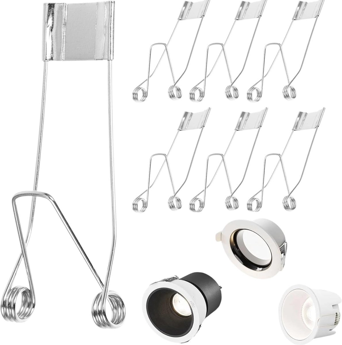 10-delige veerklemmen voor inbouwspots, metalen bevestigingsveren voor plafondlampen, downlight-spots, eenvoudige montage, duurzame zekering voor led-paneellampen