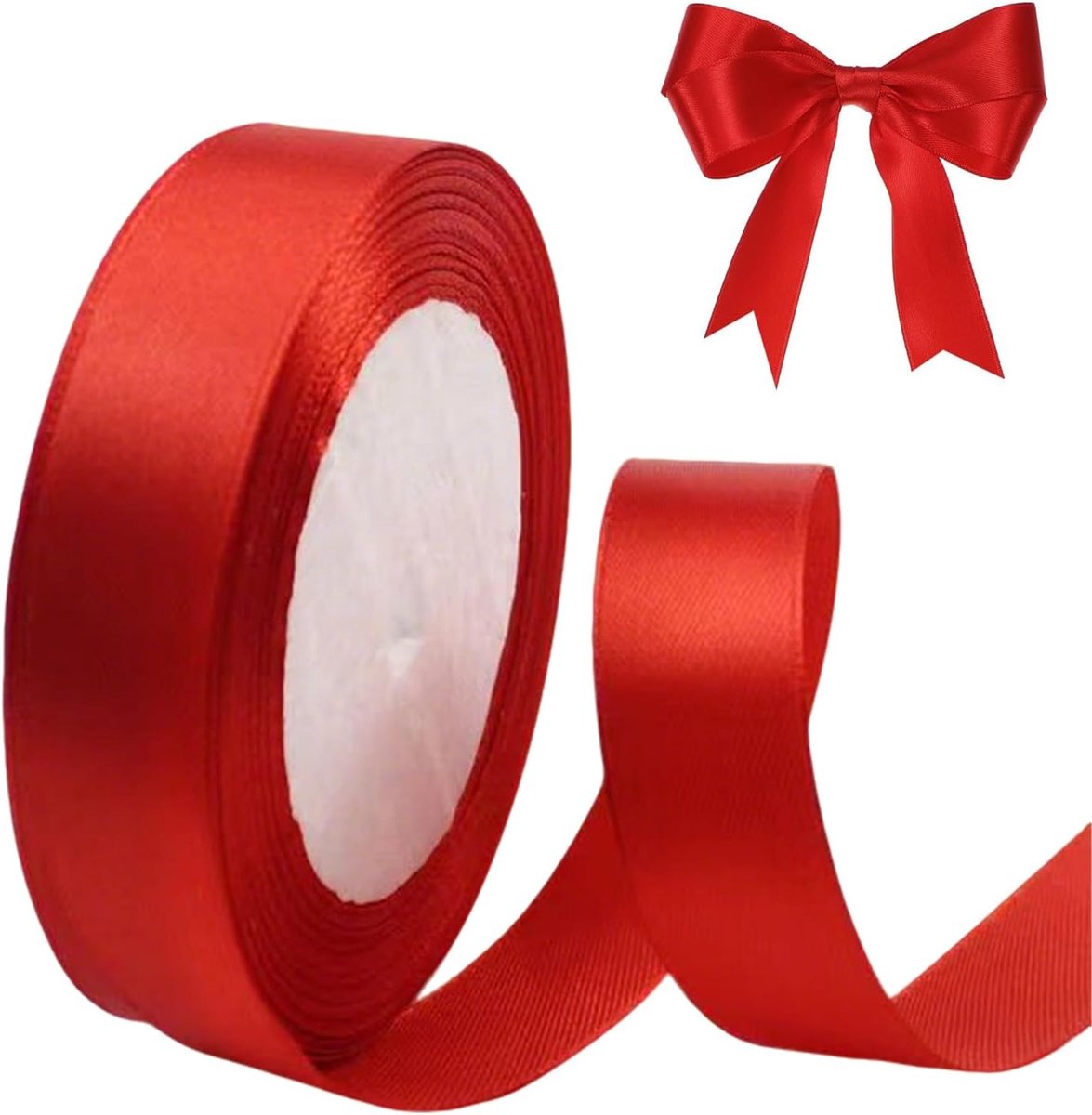 Geschenkverpakkingslinten, 20 mm breed, 23 meter rood satijnen lint haarstrikken, cadeauverpakking, naaien voor verjaardag, Valentijnstok, bruiloft auto lint