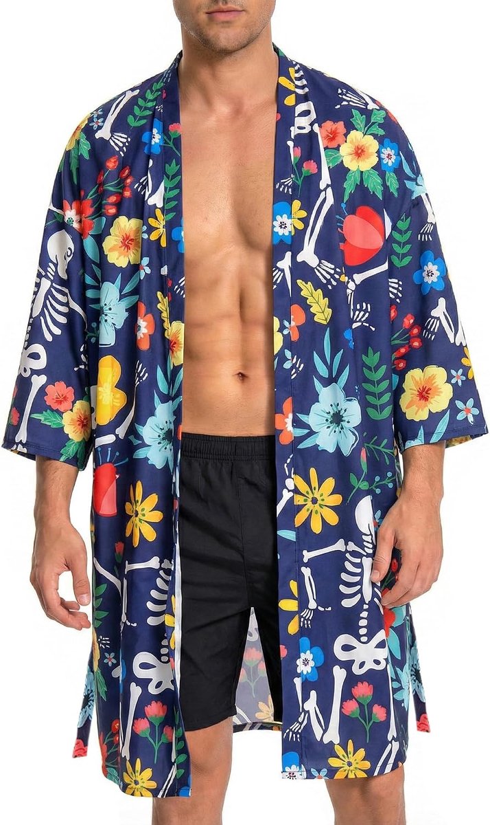 Badjas voor heren, licht, kimono, comfortabel, lang, zacht, microvezel, voor dames en heren, uniseks, sneldrogend