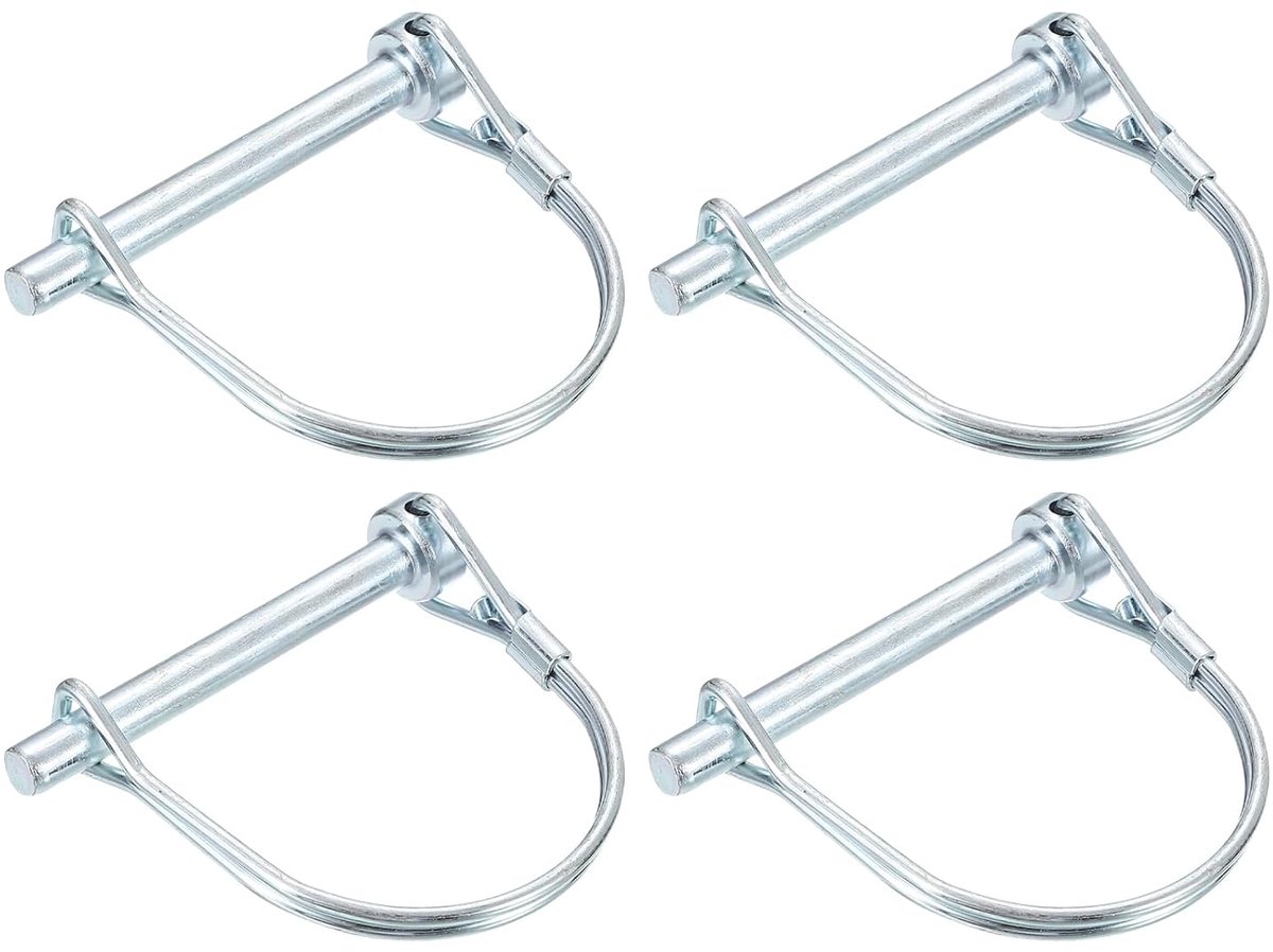4 stuks 1/4 inch diameter trekhaak, 2-3/16 inch lange koppelingspen, schacht, borgpen, ronde pto-pen voor landbouwaanhangers en tuin