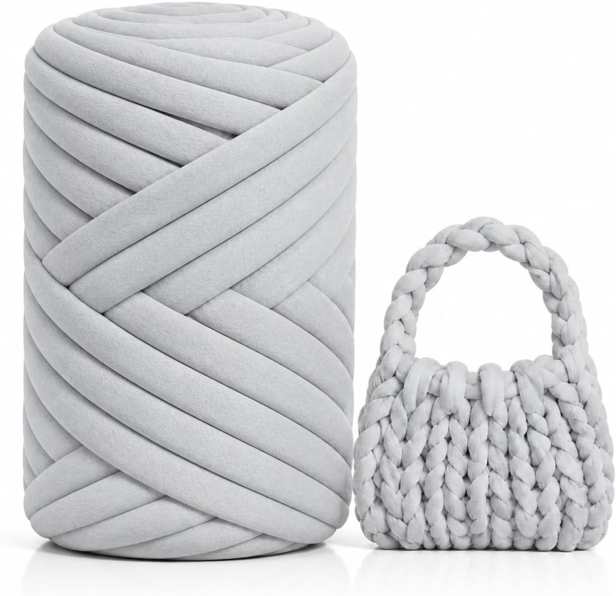 wol, 500 g, om met de hand te breien, extra dik XXL slanggaren, 2 cm, dikke wol, textielgaren voor beginners, om te haken, tassen, dekens, kussens, manden, huisdierbedden, doe-het-zelf