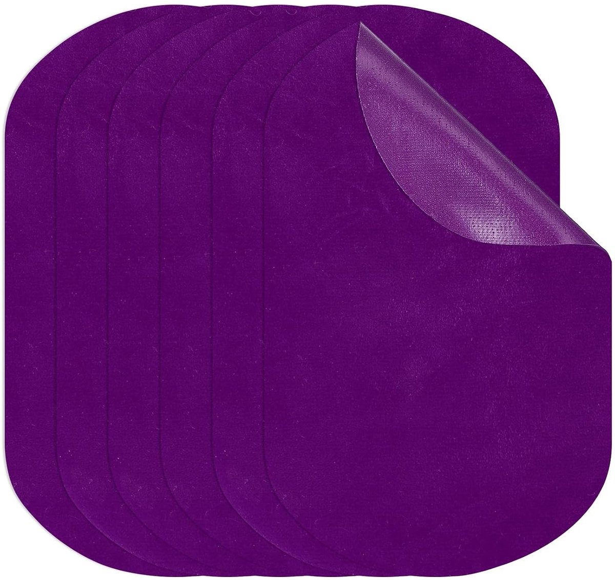 Opstrijkbare patches 11 x 18 cm, 6 stuks ovale elleboogpatches knie-reparatiepatch suède stoffen applicaties voor shirt jeans jas kleding reparatie decoratieset paars