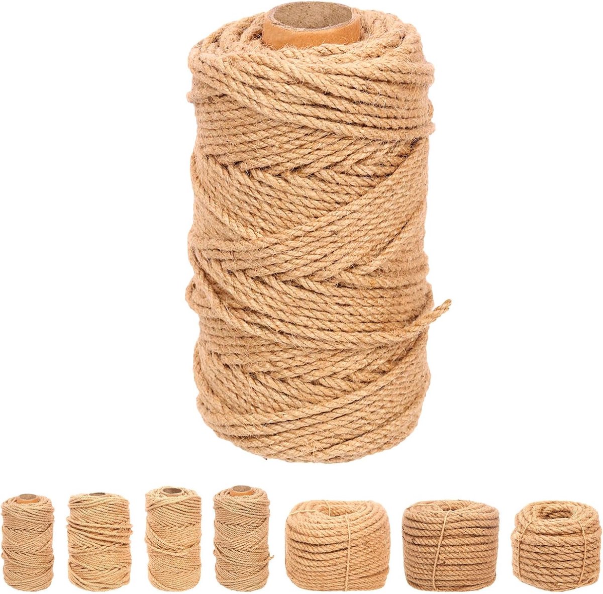 Jute touw, 10 mm x 164 voet, natuurlijk bruin, lang touw voor inpakken, verpakken, tuinieren, knutselen