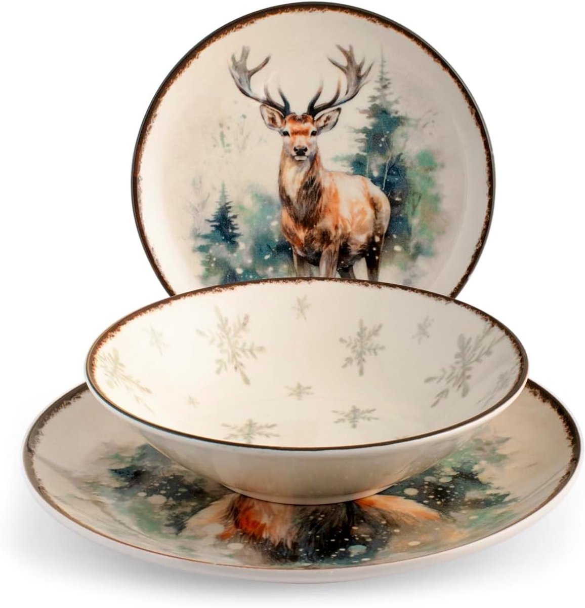 18-delige kerstservies set van steengoed - Alaska