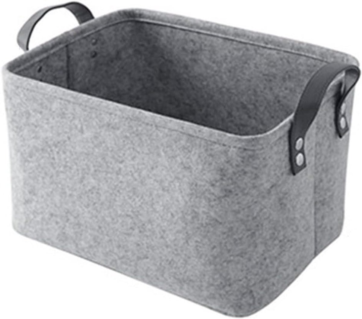 opbergmand, opbergdoos, lichtgrijs, opvouwbare opbergdoos, vilten mand met handgrepen voor kleding, speelgoed, toiletartikelen en andere voorwerpen