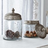 LOBERON Glazen potten set van 2 Laurnena helder/zilverkleurig