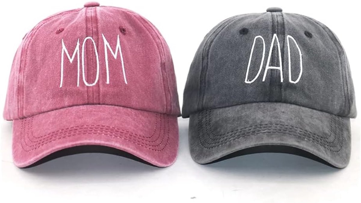 Baseball Cap Vintage Gewassen Katoen Verstelbare Outdoor Cap, Papa+Mama