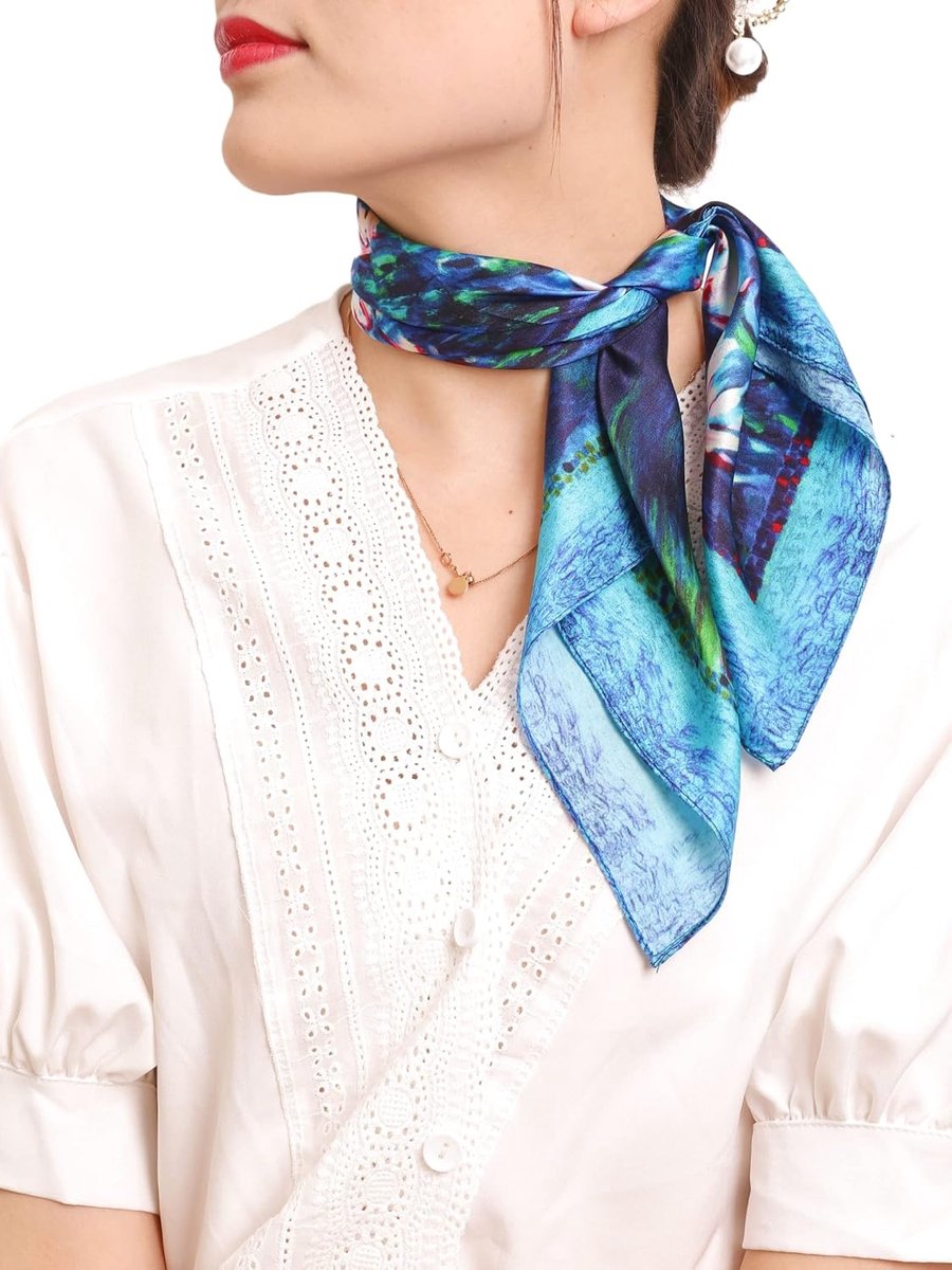 dames lichte zijden sjaal Bandana schilderkunst art prints