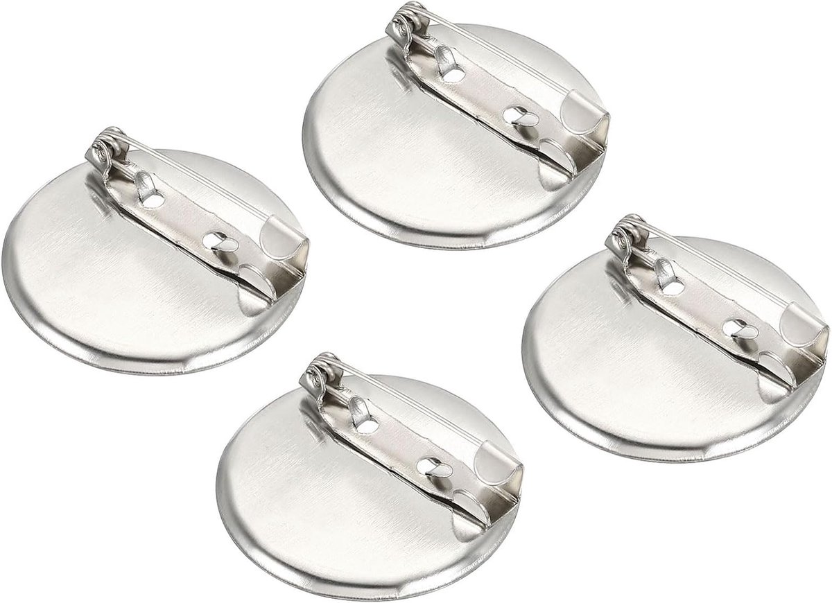 100 stuks broche gesp pinnen, disc basis blanco trays clips, naaien badges ambacht, geweldig voor kunst, thuis, winkel, dagelijks gebruik (zilver, 1,14 inch)