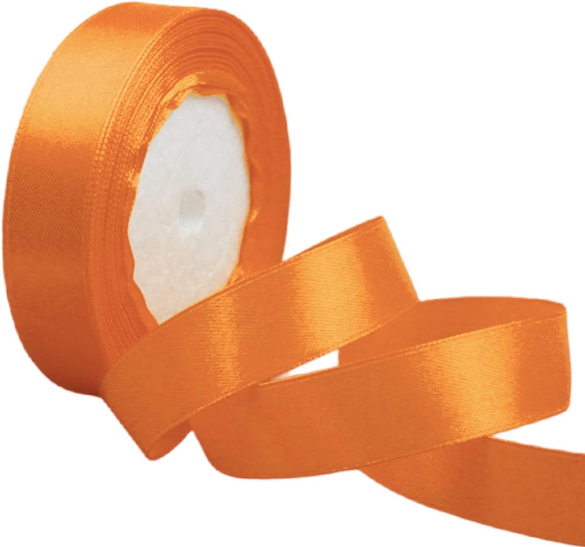 Lint Oranje 20mm,22 Meters Satijnen Linten, Decoratie Zijden Linten, Cadeaulint, Autolint,Stoffen Linten van Zijde en Satijn, voor Bruiloft, Feest, Verjaardag,Valentijn Party