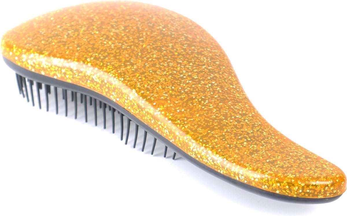 klit borstel - Glitter haarborstel - Goud/Geel - Anti klit - Hairbrush - Compacte borstel - Haar borstel