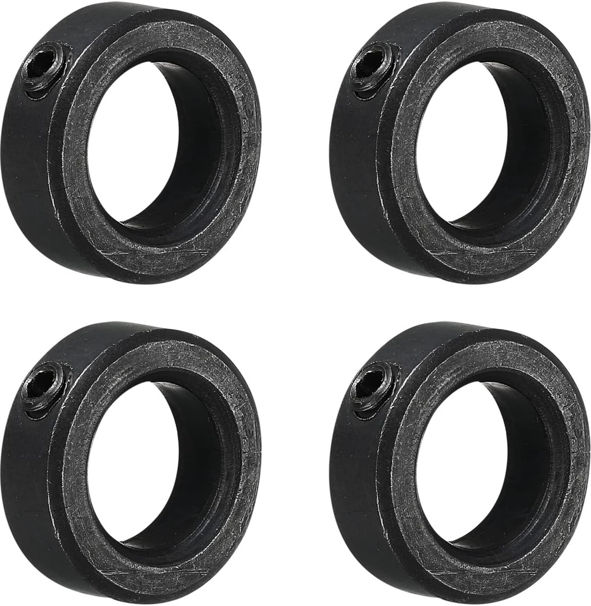 sourcing map Set van 4 stuks schachtband asborgringen stelringen 5/8 inch koolstofstaal set stijl klemmen halskettingen zwart