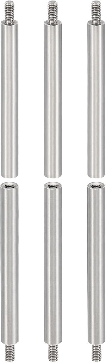 6 stks M3 afstandhouders, M3 45+6 mm afstandhouders afstandhouders aluminium schroefdraad afstandhouders kit 3 mm ID 5 mm OD metrische mannelijke vrouwelijke draad adapters voor printplaat PCB