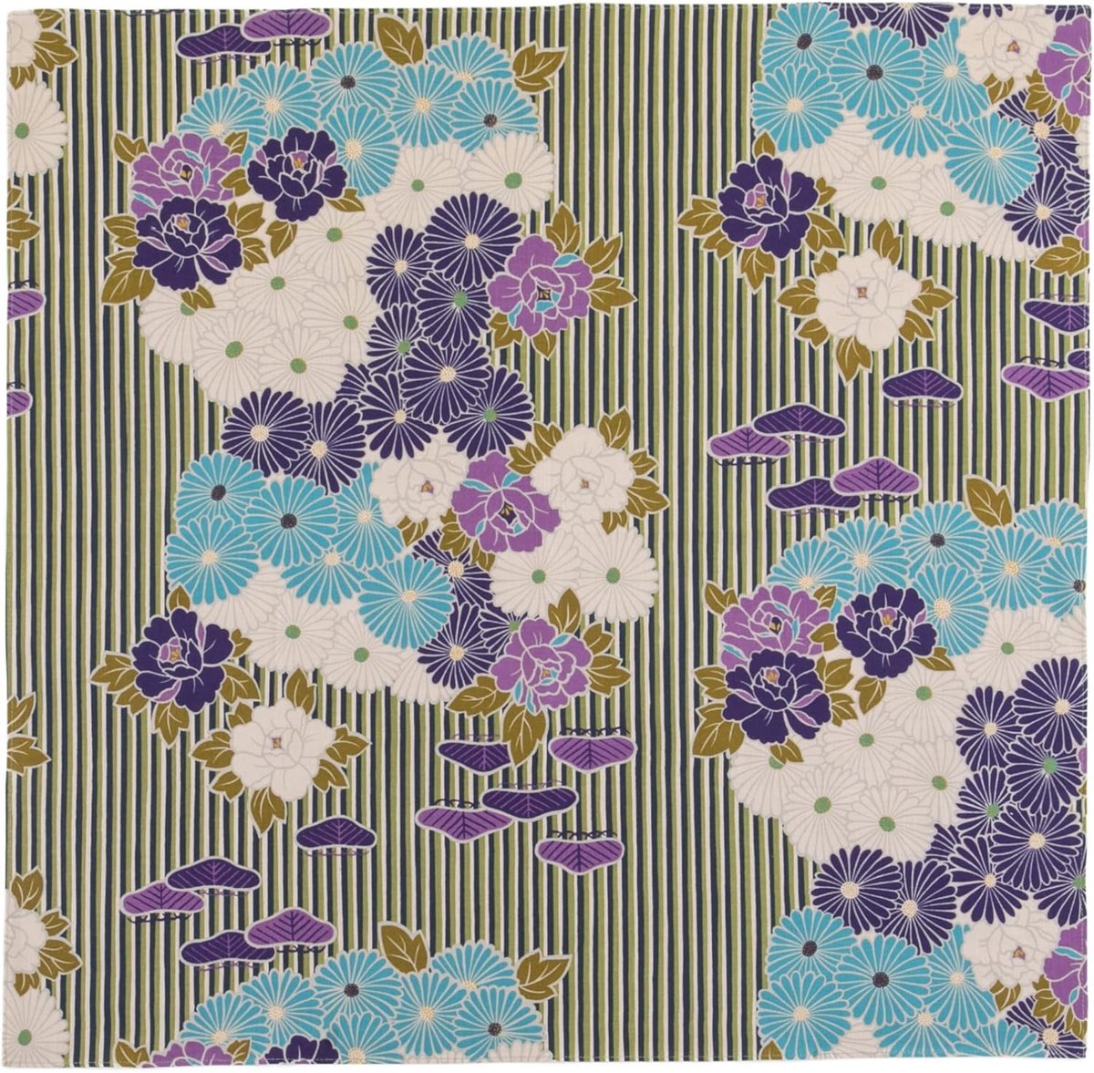 Furoshiki Inpakdoek 70 cm (retro bloem paars) Japanse traditionele stof herbruikbare katoenen verpakking duurzaam