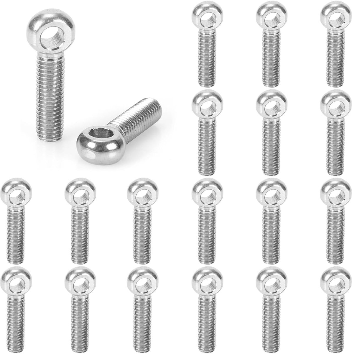 Oogbouten - 20 stuks M5 x 20 mm oogbouten 304 roestvrij staal machine schouder lift oogbouten ringmoer ringschroef voor autoproductie ventielen buizen