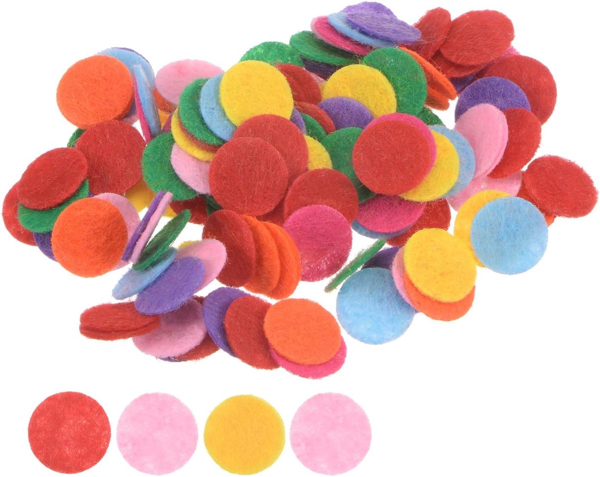 200 stuks ronde viltcirkels, 10 mm 3/8 inch, voorgesneden vilten schijven, handwerk, vilt, vliesstof, mini-cirkels, stof, vilt, doe-het-zelfprojecten, gemengde kleuren