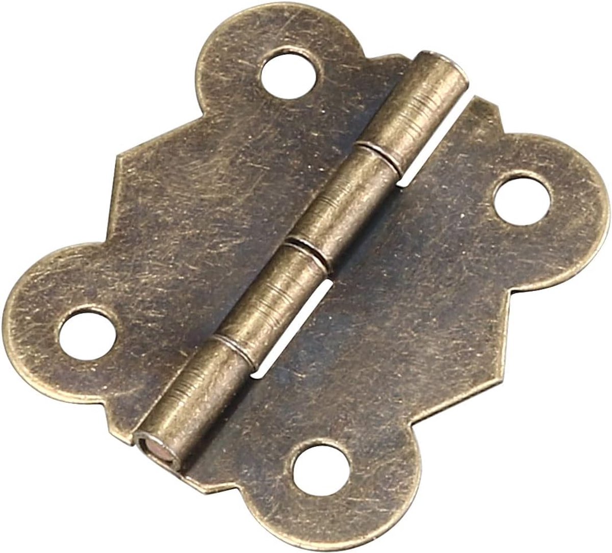 sourcing map 15pcs Vlinder Scharnier Voor Sieraden Doos Kist 1.18" Vintage Kleur Bronzen Retro Met Reserve Schroeven