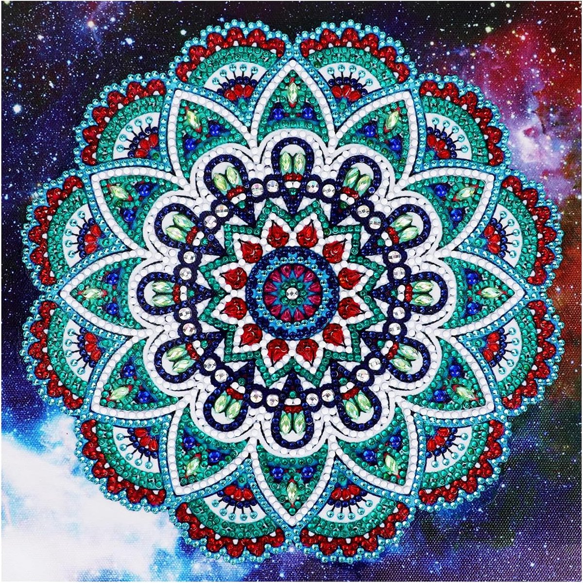 5D DIY diamantschilderset met mandala-patroon, doe-het-zelf, speciaal gevormde diamond painting, strass, borduurwerk, kruissteek, kunst, handwerk, diamant voor thuis, muur en wanddecoratie (30 x