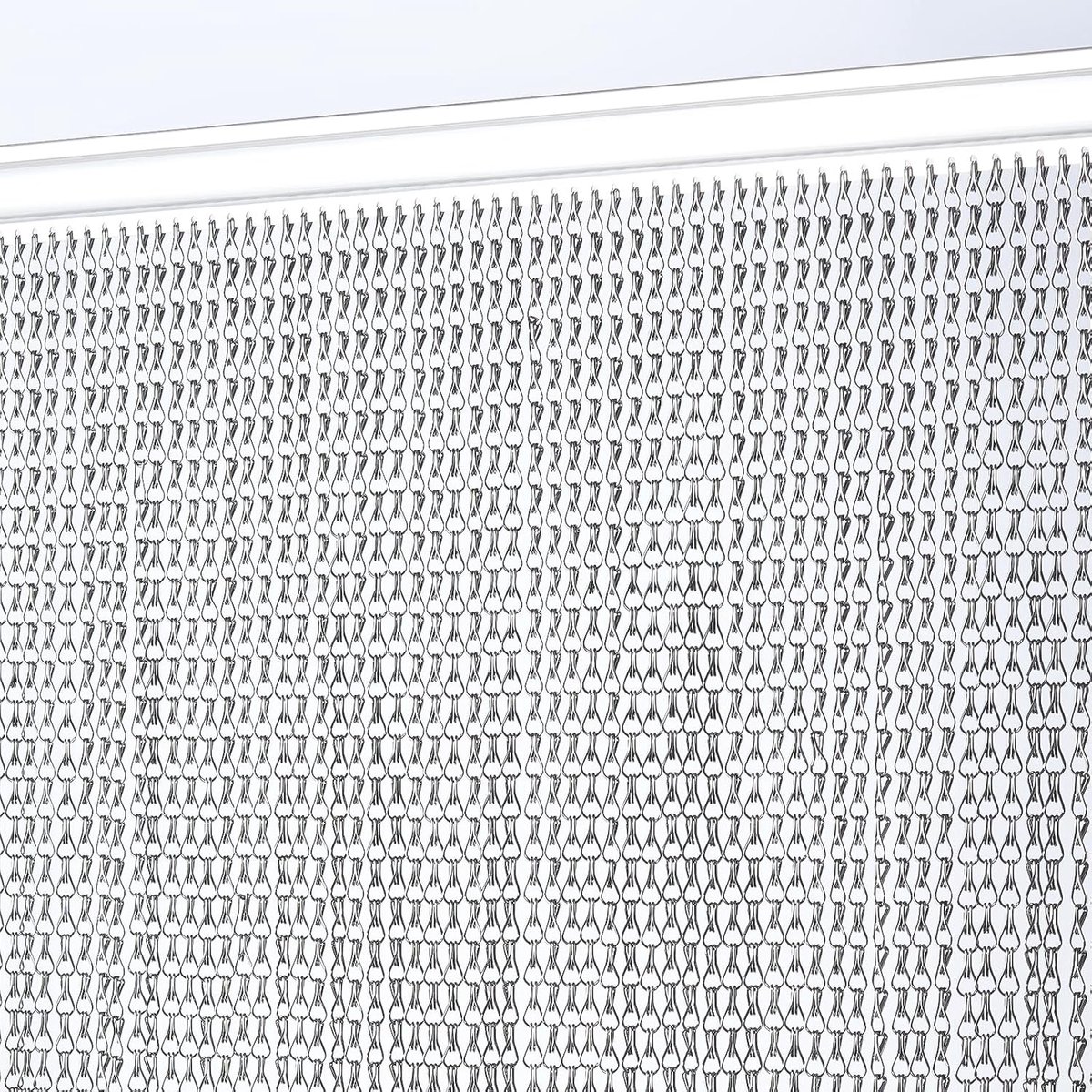 Kettinggordijn 100 x 210 cm Metalen deur Vliegenhor Insectenbestrijdingsgordijn voor Deuropeningen (Grijs)