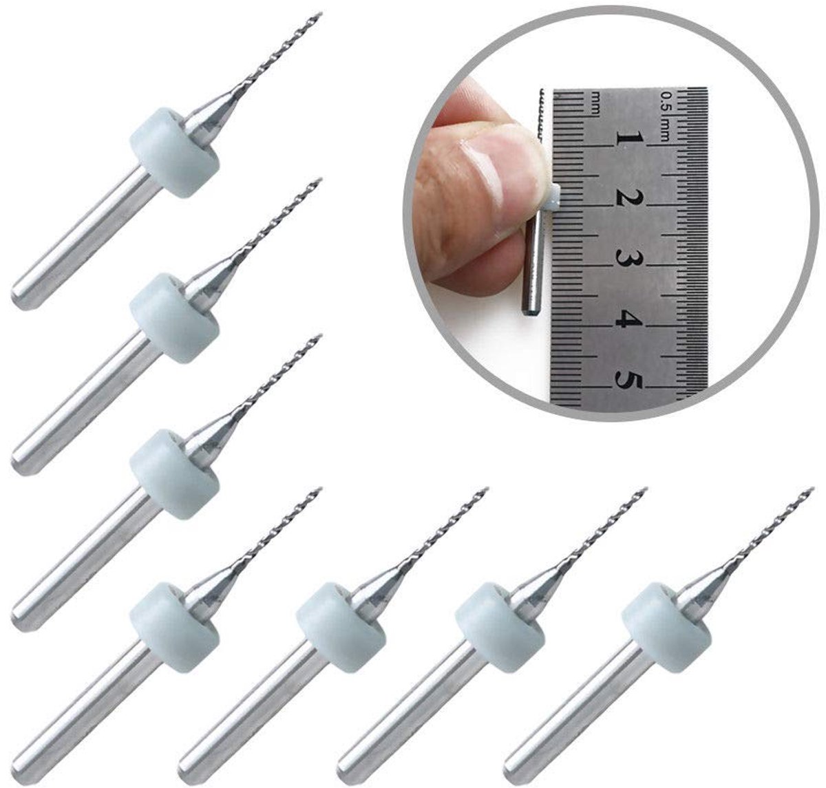 10 stuks 0,5 mm BE-TOOL wolfraamcarbide roterende boor - 2,5 mm - 1/8 inch schacht voor PCB, remel, sieraden, CNC, zachte metalen, printplaat, graveergereedschap, meerkleurig