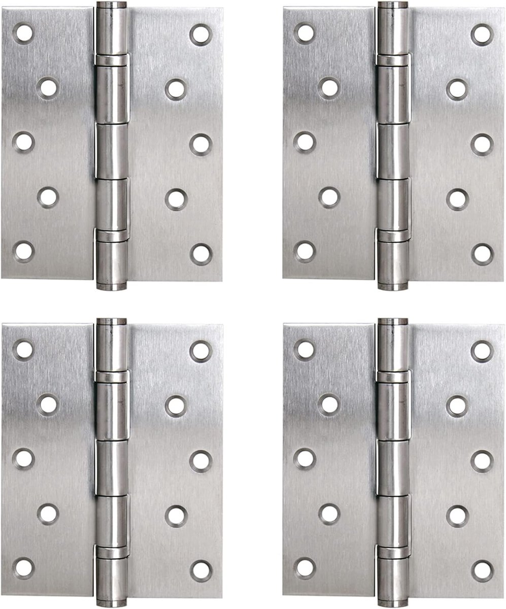 Scharnieren 4BB Kogellager Roestvrij Staal Binnen Scharnier 127 x 102mm (5 inch) Belastbaarheid 120kg Satijn (4 Pcs)