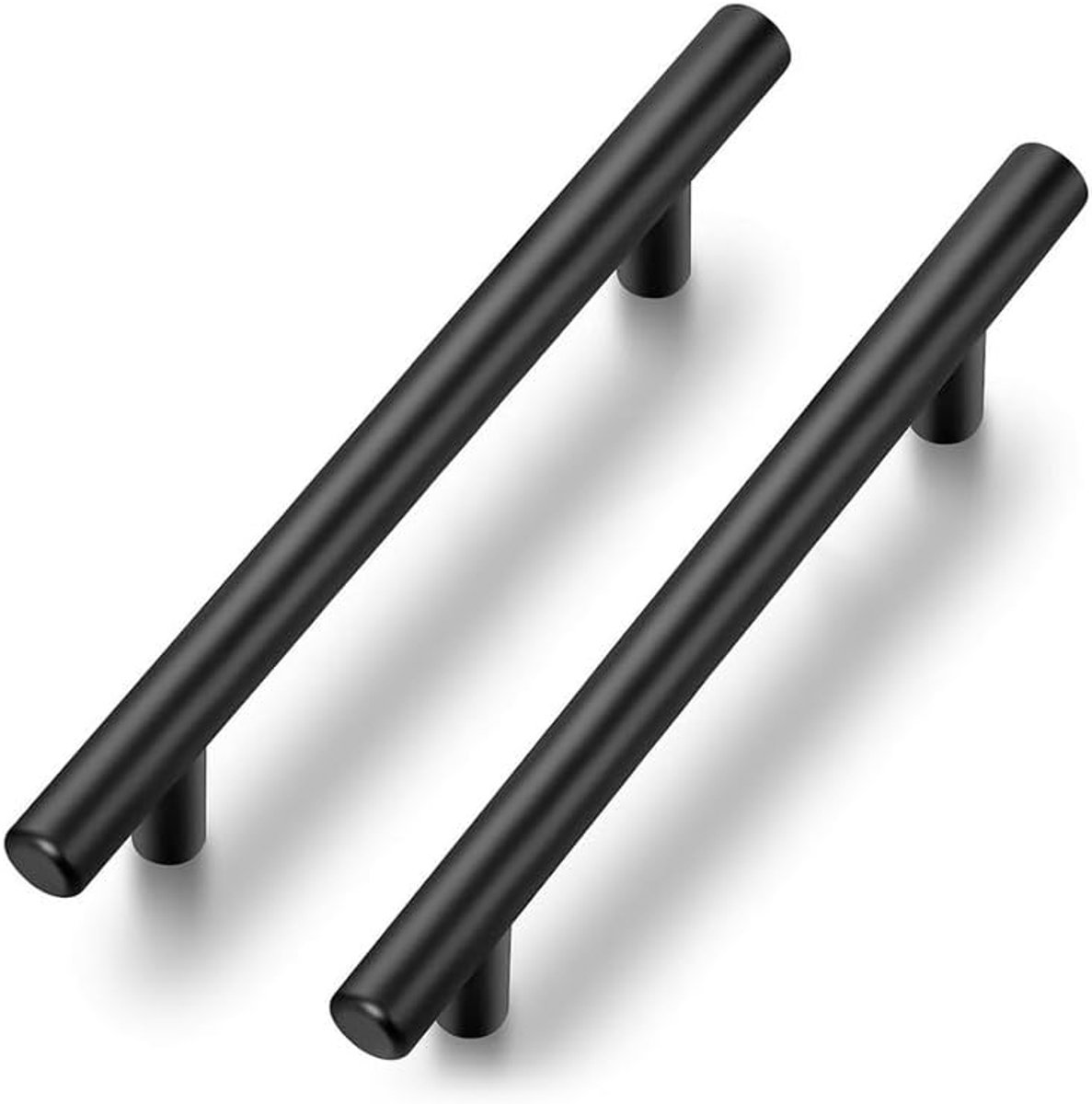 Set van 10 zwarte meubelgrepen - T Bar - Voor keukenkasten - 128 mm - Boormidden - Kastgrepen - Roestvrijstalen handgrepen - Meubeldeurgrepen