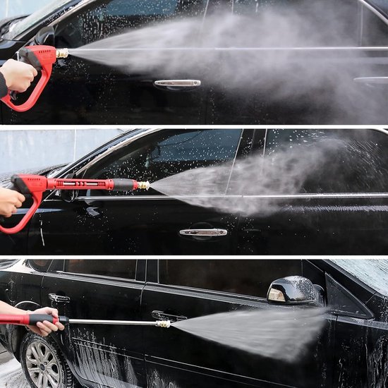 Hogedrukreiniger, pistool, met 5 kleuren spuitmonden en staafverlenging, voor autowassen, ramen en tuin, hogedrukpistool — afbeelding 5