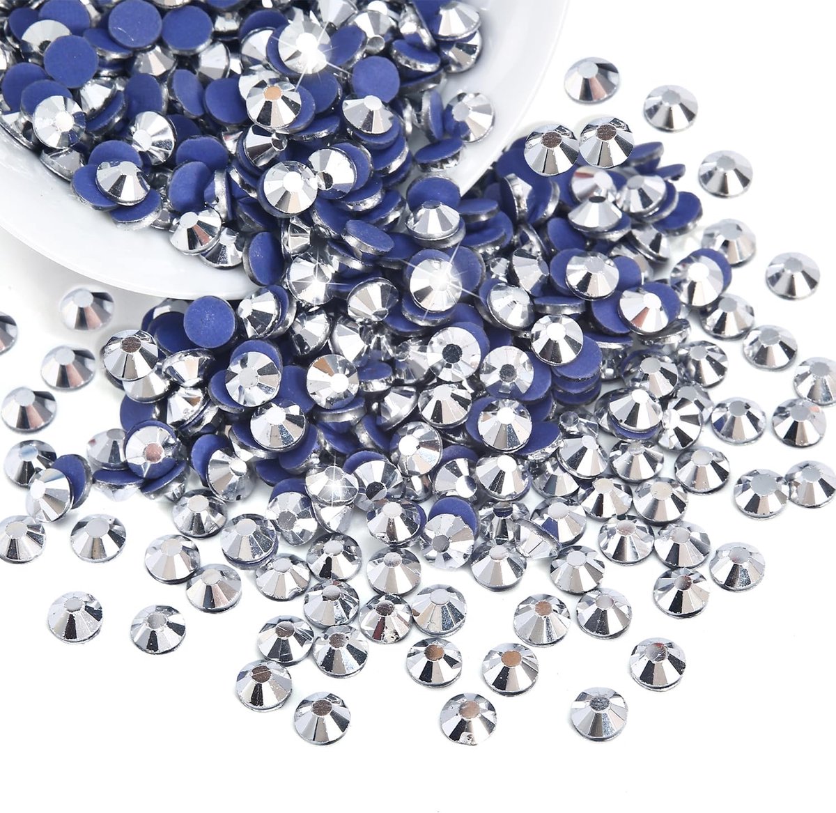 1440 stuks hotfix strass, SS16 zilverkleurige strass steentjes, 20 kleuren, 4 maten, ronde glazen steentjes voor kleding, schoenen en doe-het-zelf werkstukken (Mine Silver-SS16)