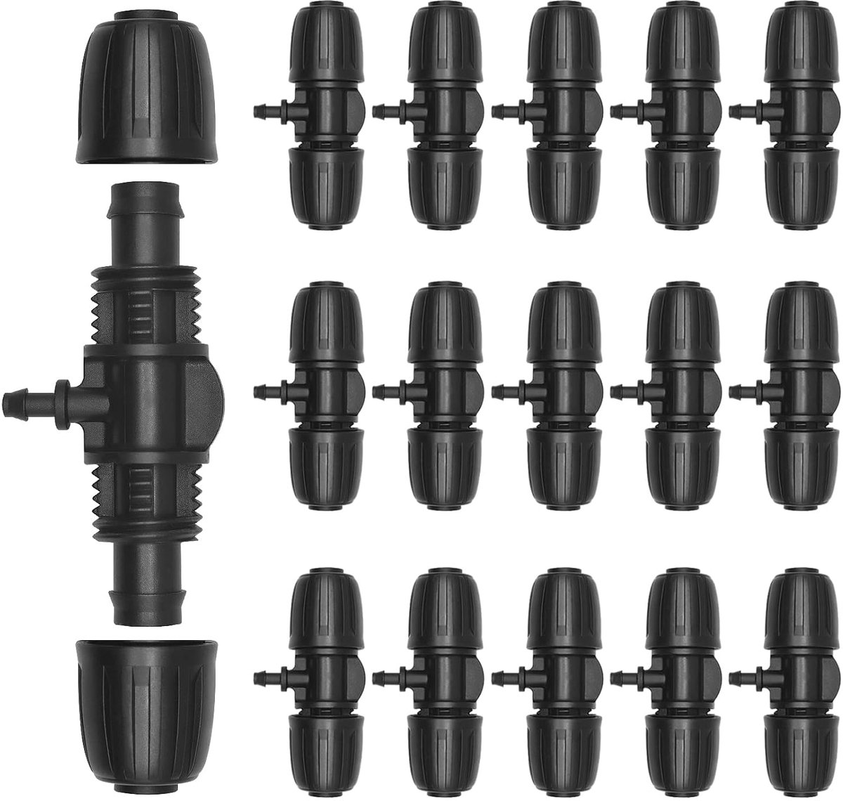 Prikkeldraad Tee 1/2 Inch tot 1/4 Inch Irrigatie Buis, Prikkeldraad Tee Connectors Druppelirrigatie