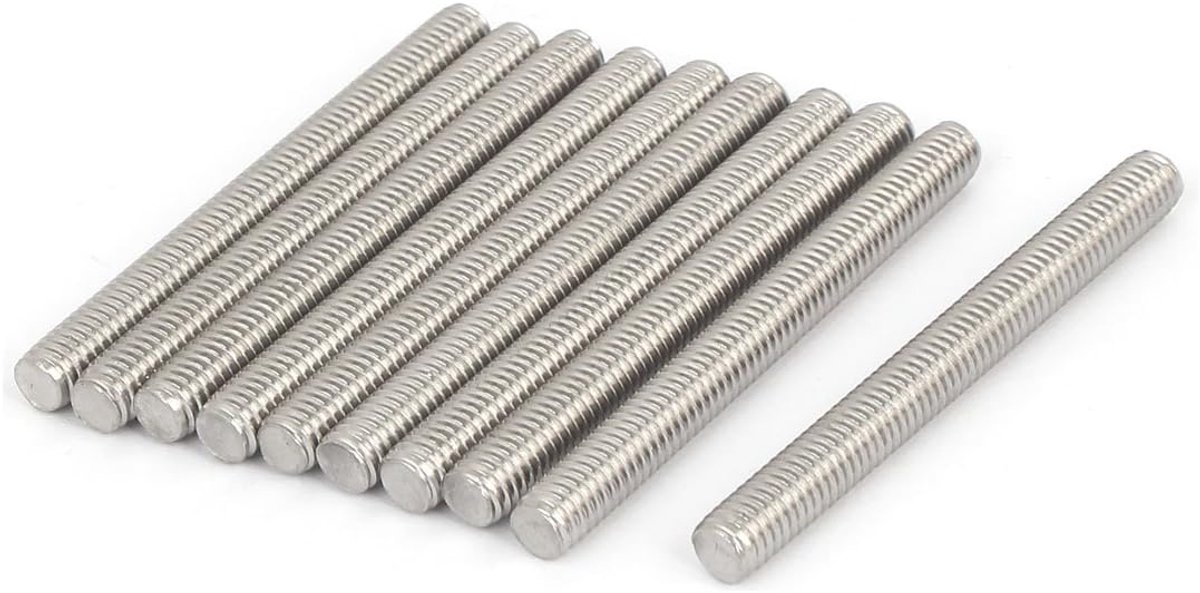 M6 x 60mm 304 Roestvrij Staal Volledig Schroefdraad Staaf Bar Studs Hardware 10 Stks