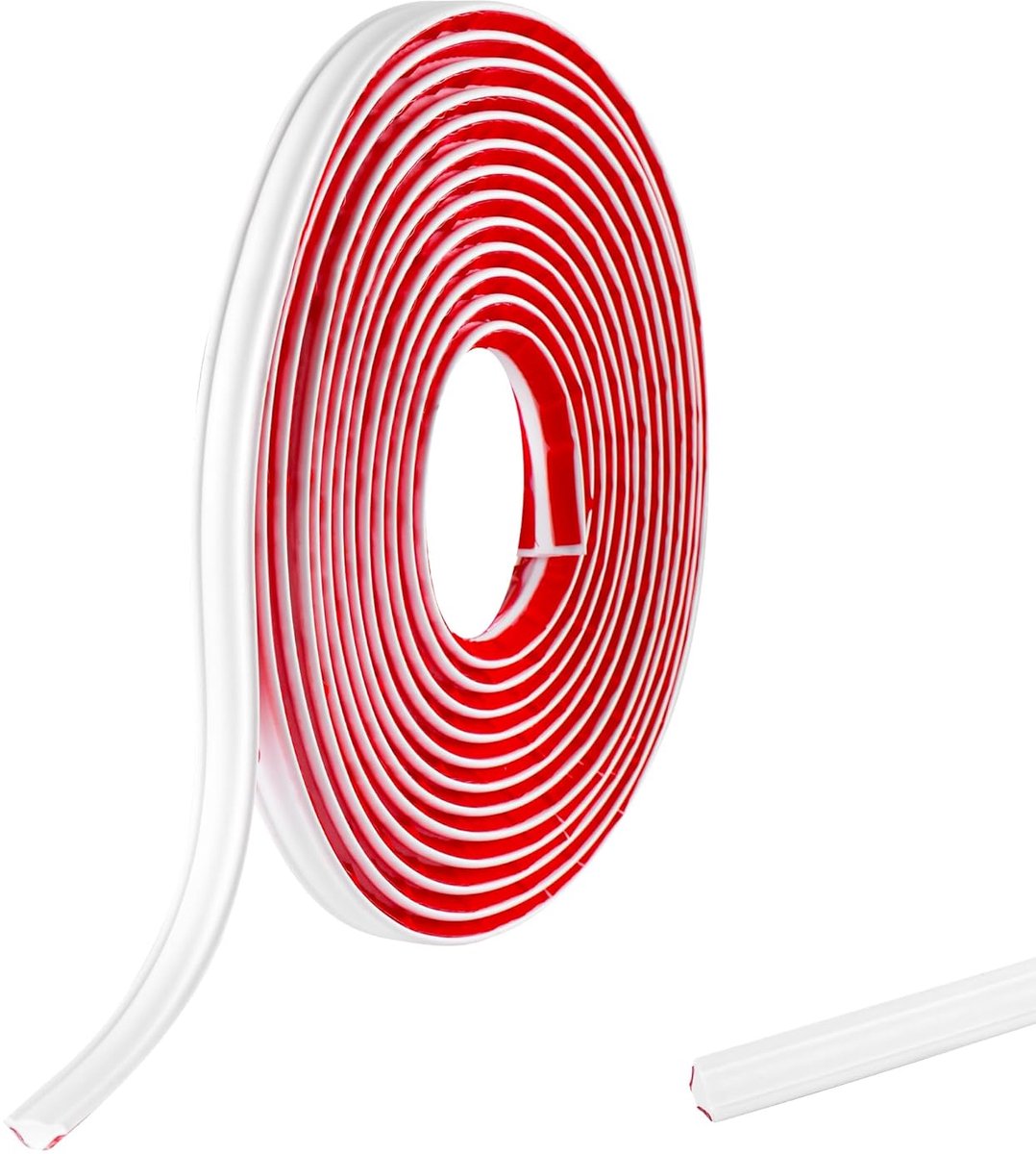 5M Pvc-Afdichting, Zelfklevend, Rand, Werkblad, Keuken, Hoek, Muur, Afdichting, Muur, Binnen, Profiel, Afwerking, Afdichting, Afdichting, Sierlijst, Plint, 12mm x 6mm, Mat Wit