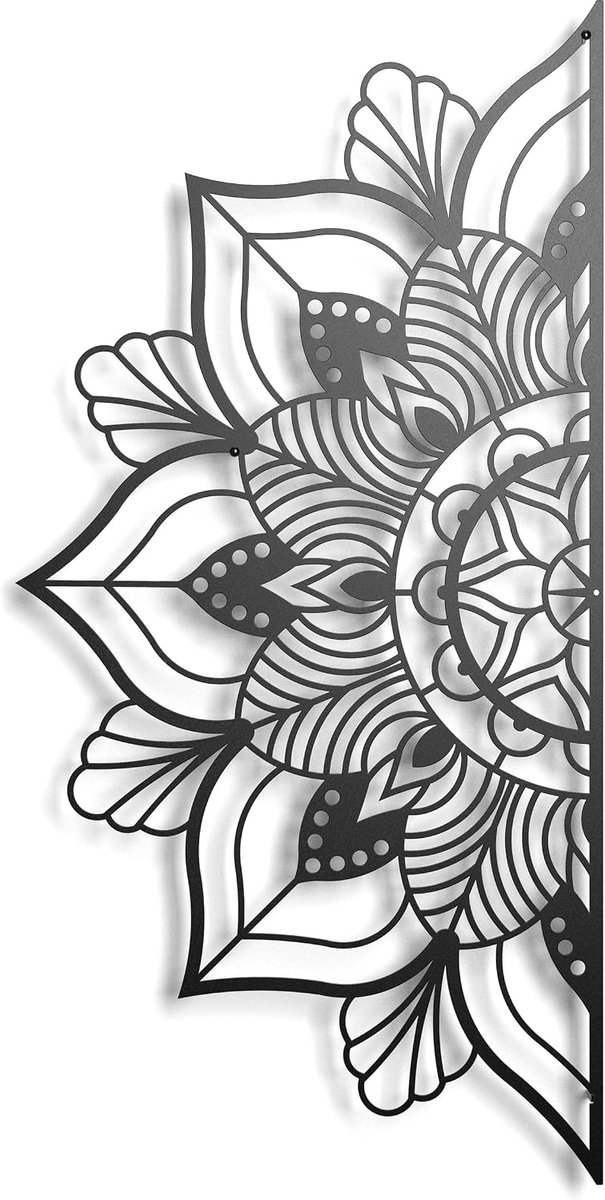 keluly Mandala, bloem, metalen sculptuur, wandkunst, decoratie, souvenir, poster, boho-decoratie, hindoeïstisch, zen, etnisch, ideaal cadeau voor vrienden en koppels.