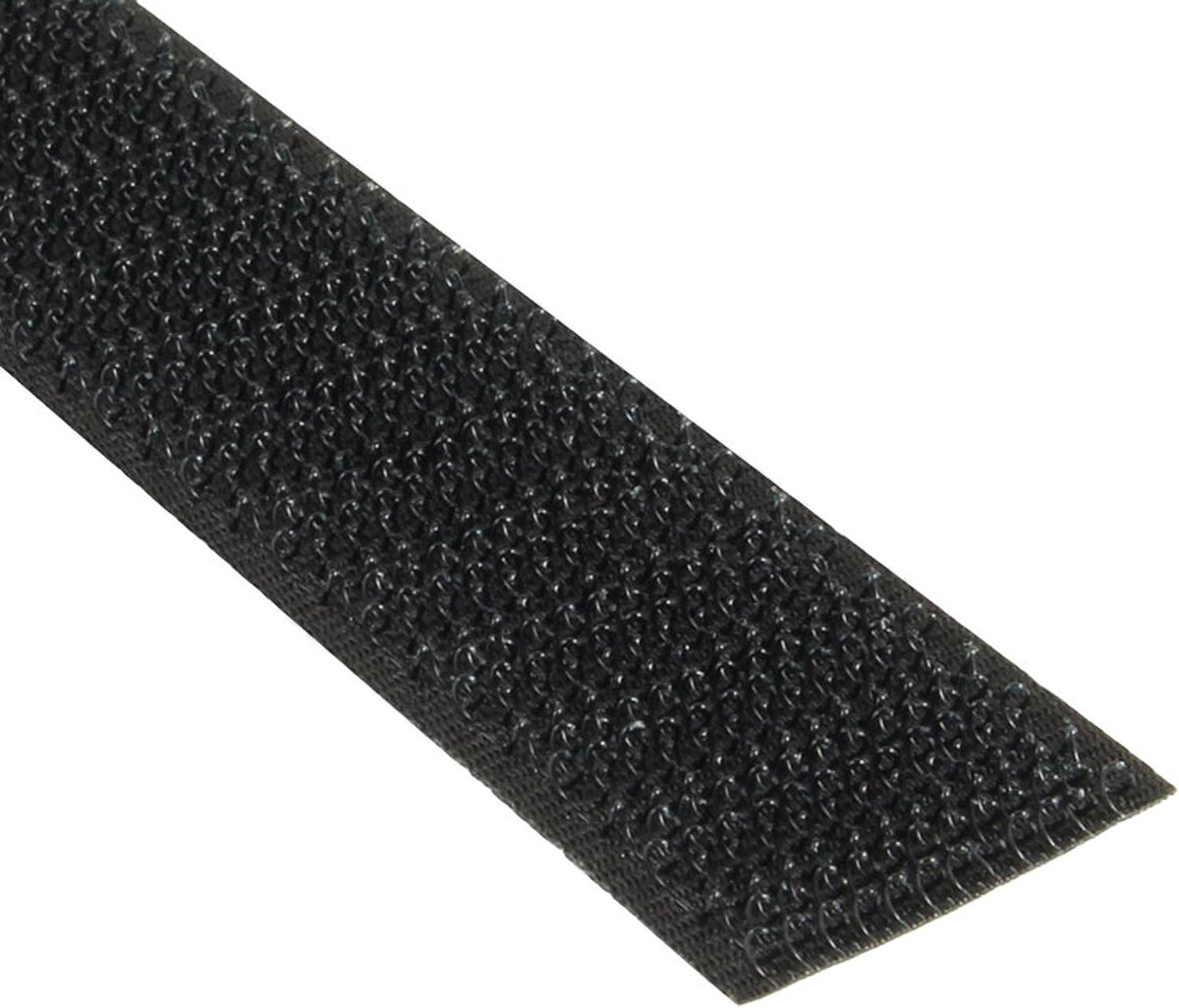 Klittenband, haakband zelfklevend voor buiten, extra sterk, met acrylaatlijm, alleen haakzijde/zwart, 50 mm x 3 m