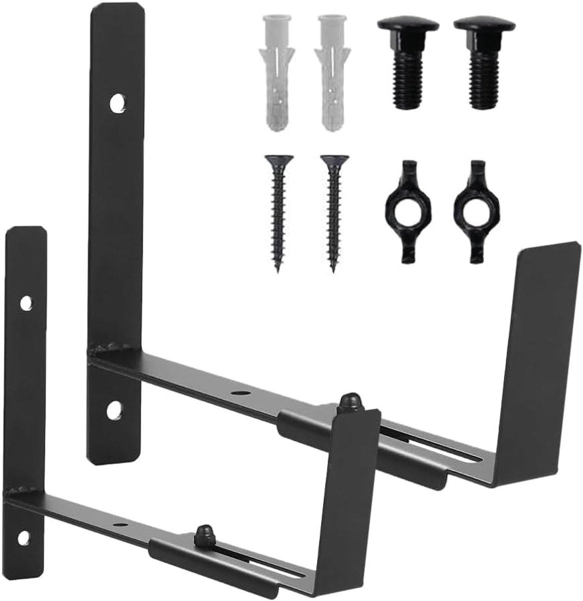 2-Pack Verstelbare Raam Plantenbak Beugels, Bloembak Houder voor Muurmontage op Balkonraam, Plantenbak Beugel voor Breedte 6 tot 12 Inch Plantenbak