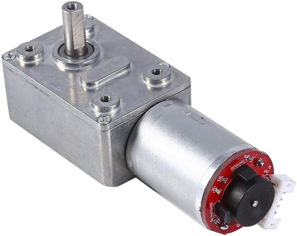 12V turbine wormwielmotor met hoog koppel, met encoder sterke zelfremmende 10/20/30/40 / 100 RPM (100 RPM)