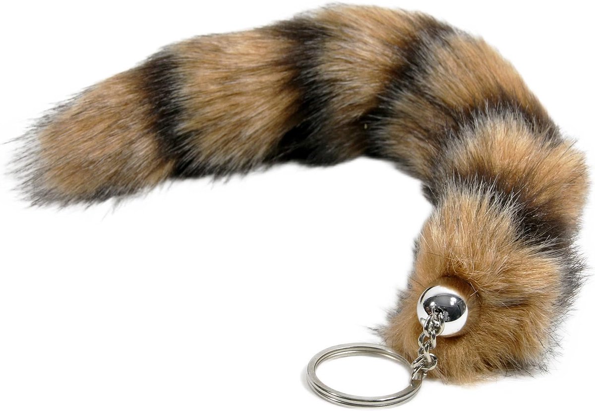 - sleutelhanger / hanger van kunsthaar (gestreept) ca. 25 cm lengte